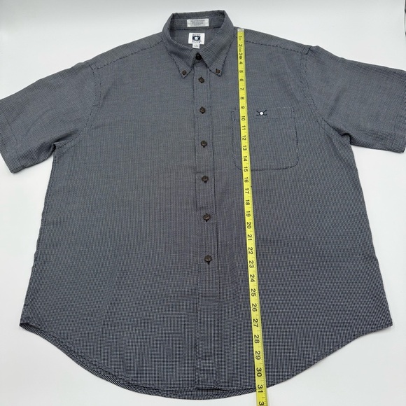 Hunt Club Men’s Navy White Basketweave Casual Button Down Golf Shirt Large - Picture 3 of 12